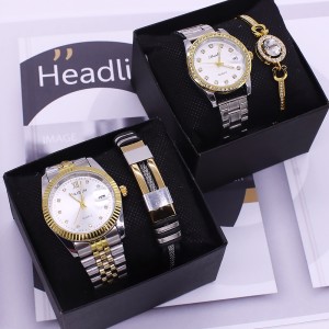 Couple watch Cross-border New Men's and Women's watch Two-piece Foreign Trade Gift set Quartz watch set