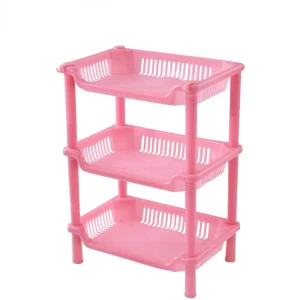 3-Layers Kitchen Storage Rack Shelve Plastic Assembled Sundries Food Shelf Dish Holder Bathroom Organizer
