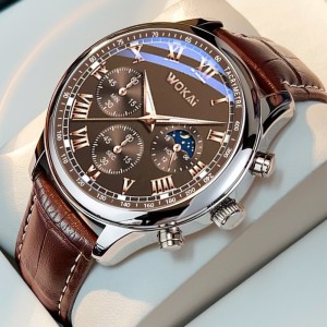 New wokai business watch quartz sports watch casual belt men's watch men's watch